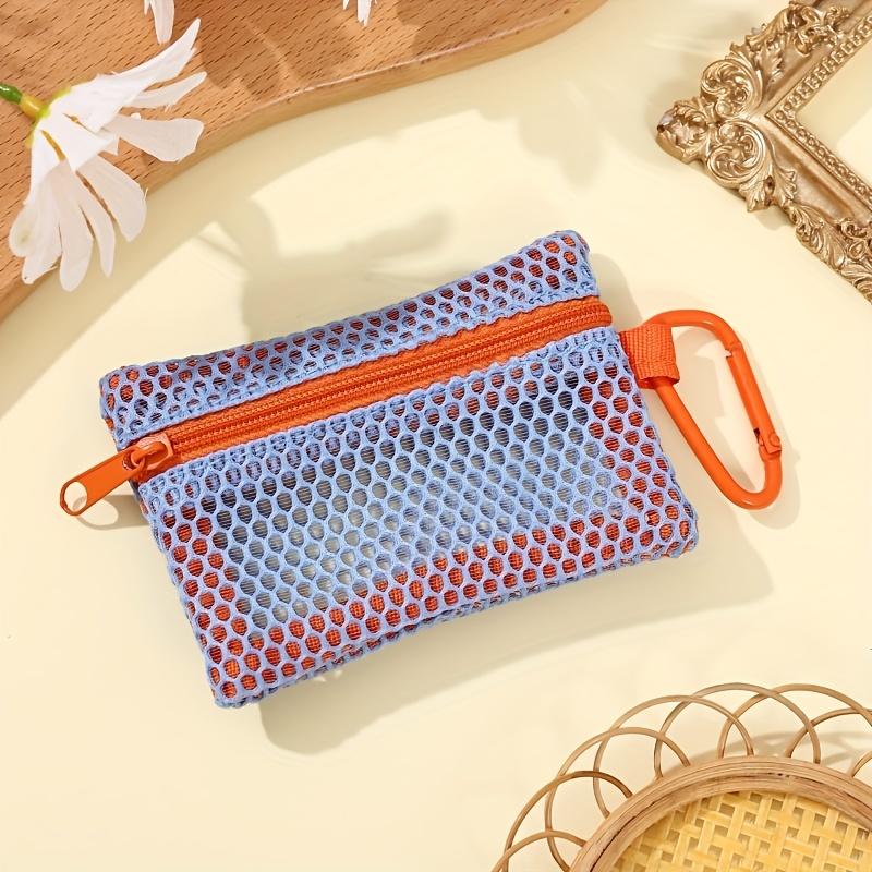 1pc Mini Mesh Zipper Bag Makeup Pouch Available In Multiple Colors, Coin Purse, Small Bag for And Keys, Card Holder, Portable Coin Pouch