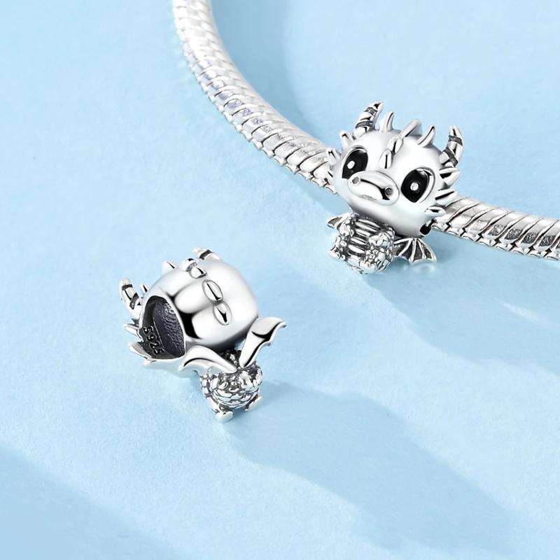 Original Copper Little Flying Dragon Copper-Colored Wings Beads Fit Bracelet Women Fine Children Diy Gift Accessory Jewelry