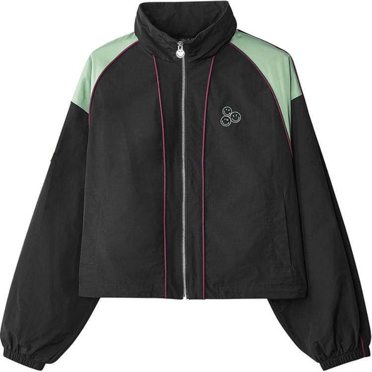 Skechers X Smileyworld Collaboration Lightweight Windproof Warm Jacket Women Jackets Carbon-Black L324W101-0018 L