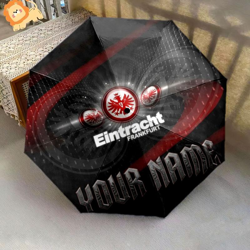 1 PC Automatic Folding Umbrella - Eintracht Frankfurt Custom Name Pattern, Portable & Foldable Design with 8 Ribs, Christmas Birthday Gifts