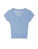 AMAPC Button Cable V-Neck Knit - Blue
