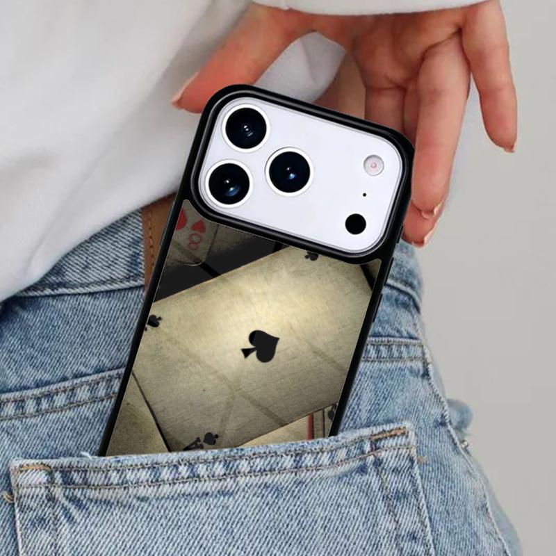 Spades Poker Play Cards Ace Art Phone Case for iPhone 17ProMax 12 13 14 15 16e 17 Pro Max Plus Air Cover