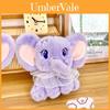 Purple Elephant Stuffed Animal Plushie With Rabbit Fur For Home Decor Gift