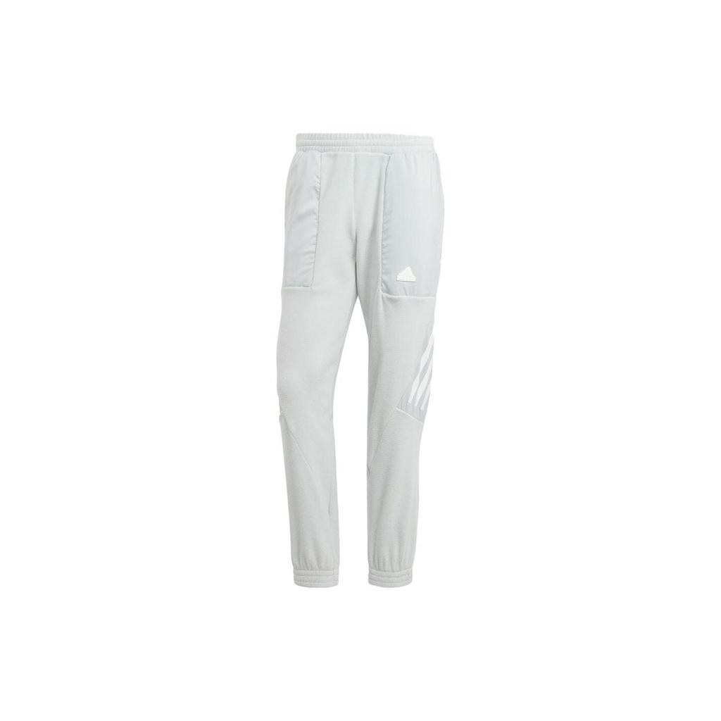 adidas Striped Casual Mid-Waist Tapered Knit Sports Pants Men Bottoms Silver IJ8860
