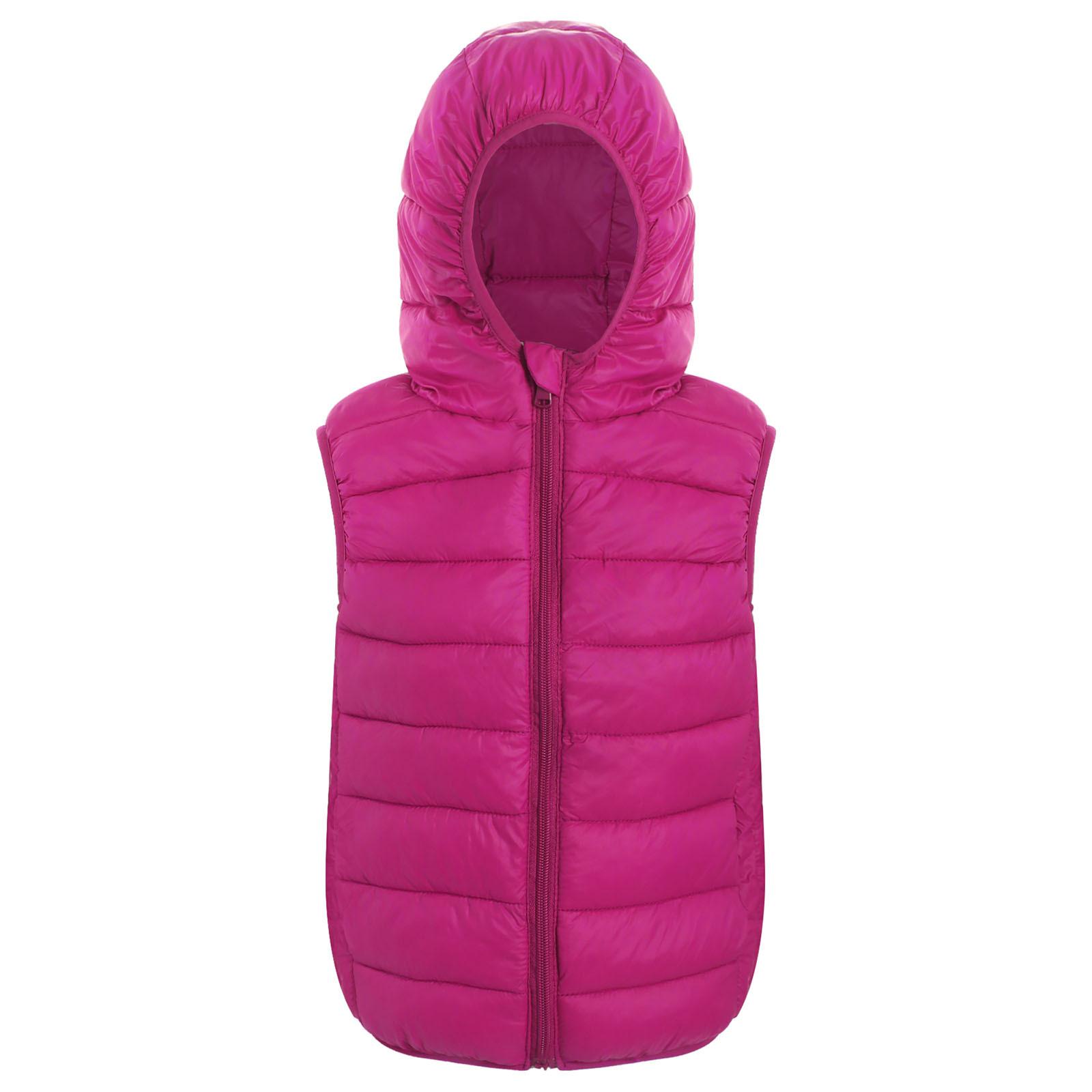 

Дитяча унісекс з капюшоном м яка жилетка вітрозахисна безрукавка блискавка куртка для хлопчиків і дівчаток повсякденний одяг на відкритому повітрі зимовий одяг 3-4 Years