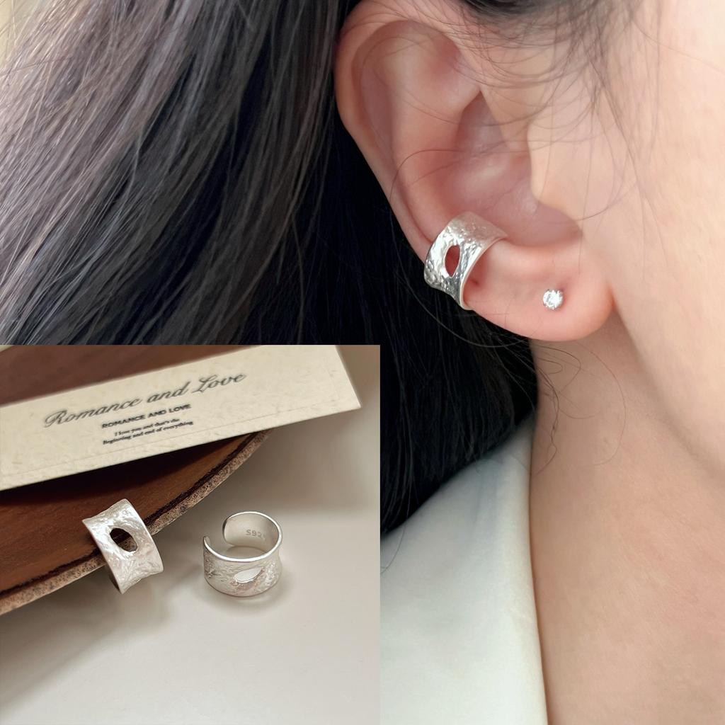 925 Silver Bow Knot Ear Clip for Women Girl Ribbon Design Ballet Style Sweet Jewelry Gift