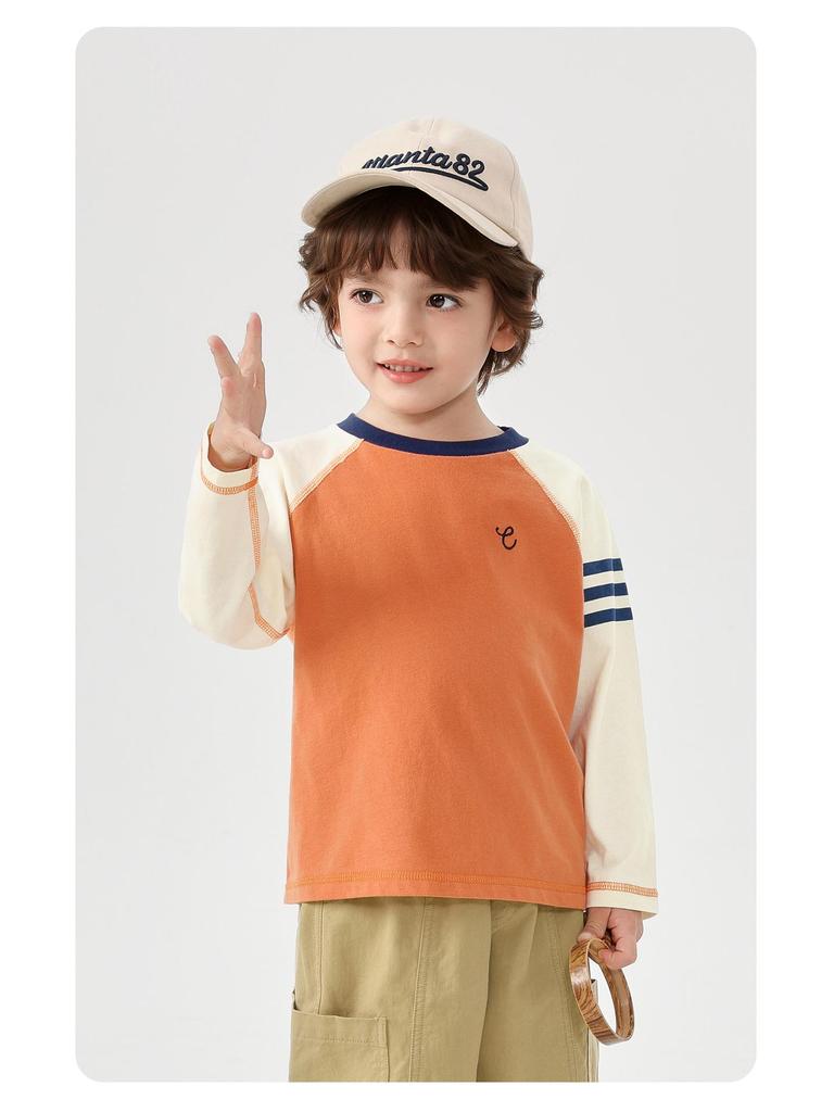 European Boys' Pure Cotton Long-Sleeved T-shirt - Spring/Autumn 2026 Trendy Kids' Base Layer
