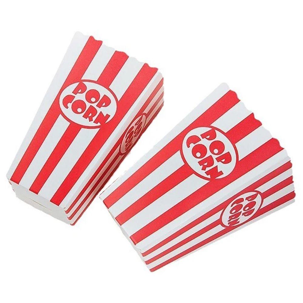 12pcs DIY Gifts Paper Popcorn Striped Bags Folding Snack Containers Popcorn Paper Boxes Carnivals