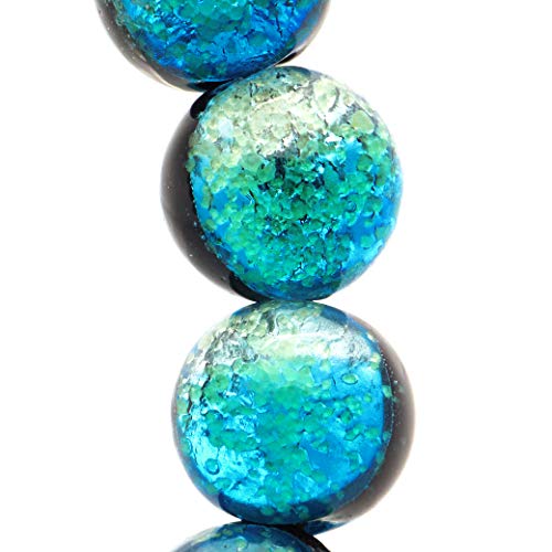 [GULLSTEN] Glödande Hateruma Blå Eldflugeglas 10 mm Armband från Haterumaön, Okinawa, Innerdiameter: Ungefär. 17,5 cm