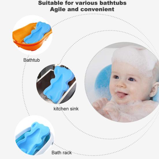 Ultra-soft Baby Bathing Sponge Mat Anti-slip Pad Infant Newborn Washing Cushion