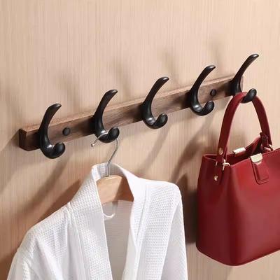 Handtuchhalter aus Walnussholz mit Doppelwandhaken Moderne natürliche Holzzapfen zum Aufhängen von Mantel Kleidung Hut Tasche Geldbörse Schlüssel und Handtuch