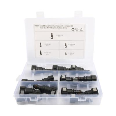 15Pcs Automotive Fuel Hose Fittings Plastic Quick Connector Couplers Set For Car Motorcycle Fuel System