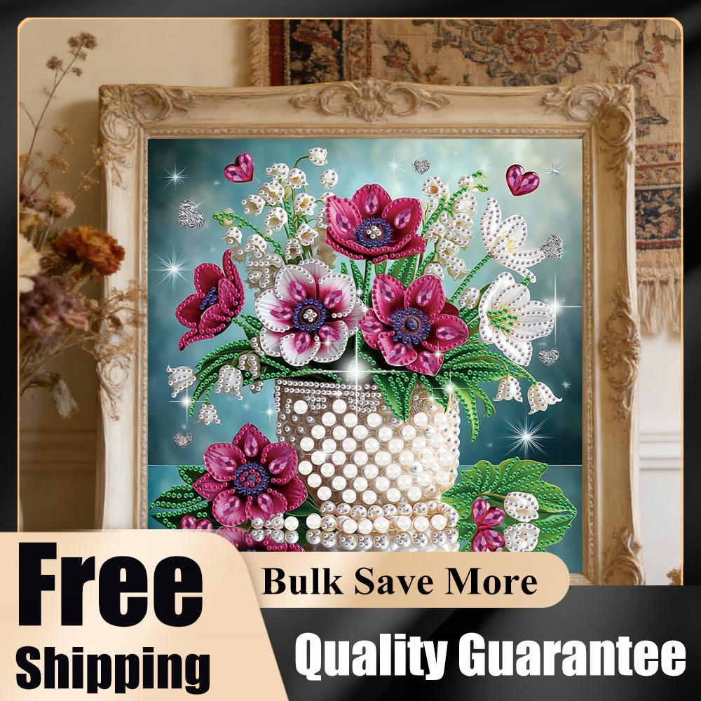 Blumen Spezielle Form 5D DIY Teilbohrer Diamantmalerei-Sets für Erwachsene Heimwanddekoration Diamantkunst-Set 30x30cm