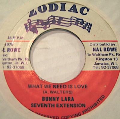 

7inch Record DERRICK LARA 7TH EXTENSION BAND What We Need Is Love NONE Zodiac 1979 Jamaica Reggae Ska Dub Used