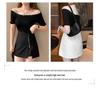 2024 Plus Size High Waist A-Line Irregular Mini Bodycon Skirt - Slimming and Anti-Exposure Design for Petite Figures