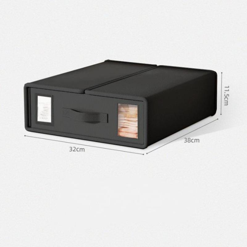 

Sheet Set Storage Box Organizer Fabric Folding Window Zipper Blanket Organizer Box Wardrobe Bed Clothes Storage Organizer