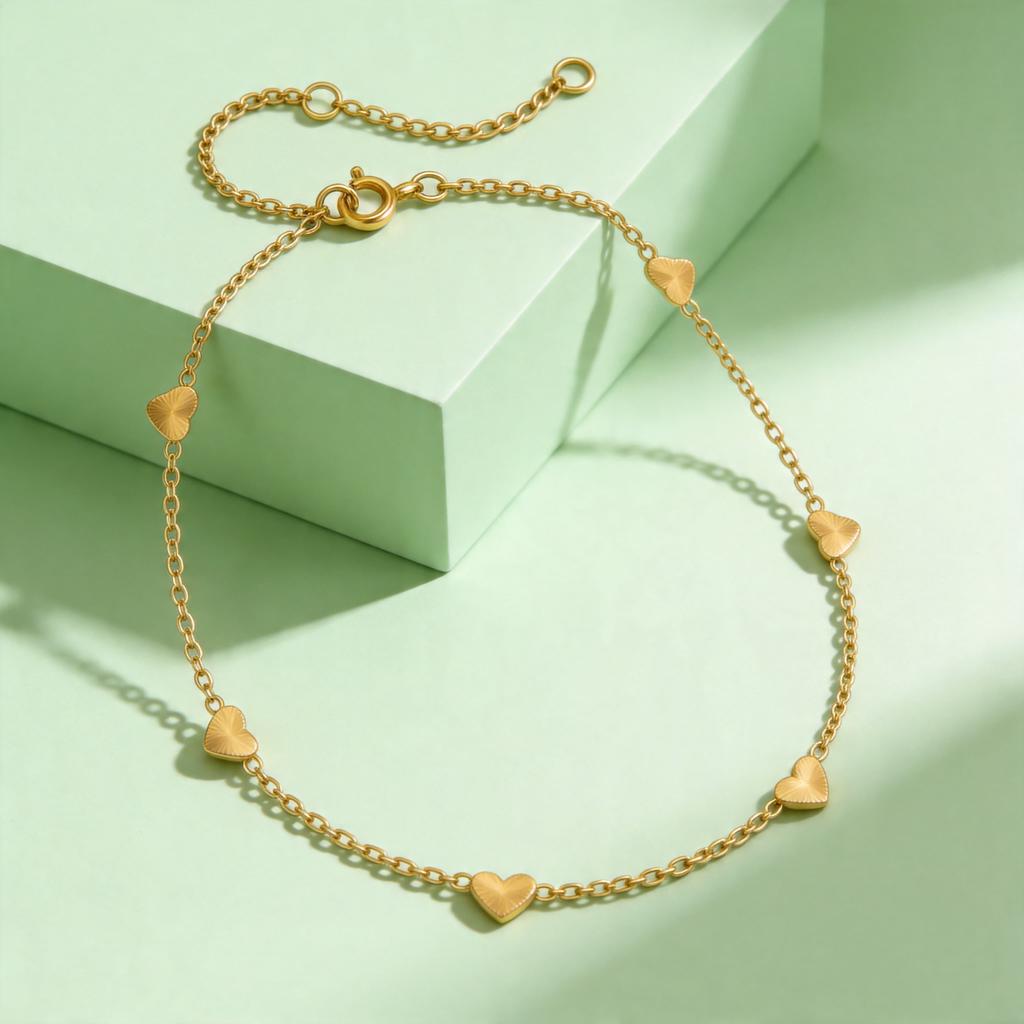 Dainty Heart Chain Anklet For Women,Stainless Steel Love Pendant Anklets,Fashion Charm Summer Jewelry Gift