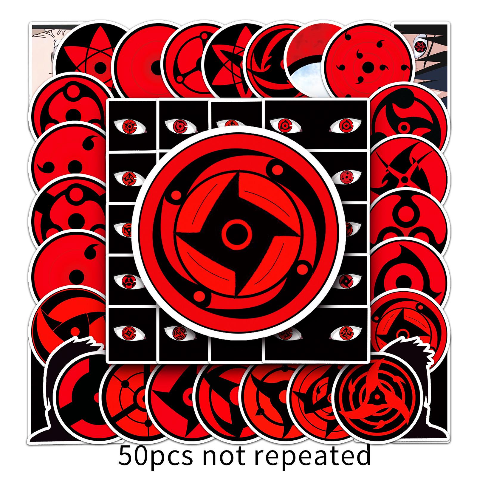50 Naruto Sharingan Stickers: Luggage, Laptop, Car Decoration