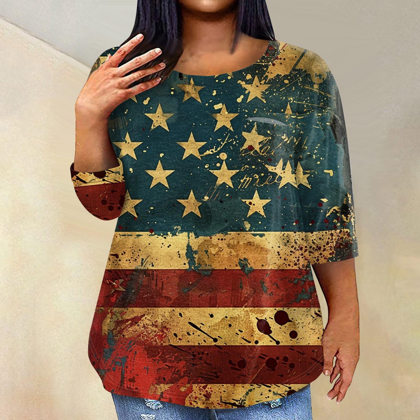 

Женский модный повседневный пуловер с круглым вырезом и рукавом три четверти с принтом XL