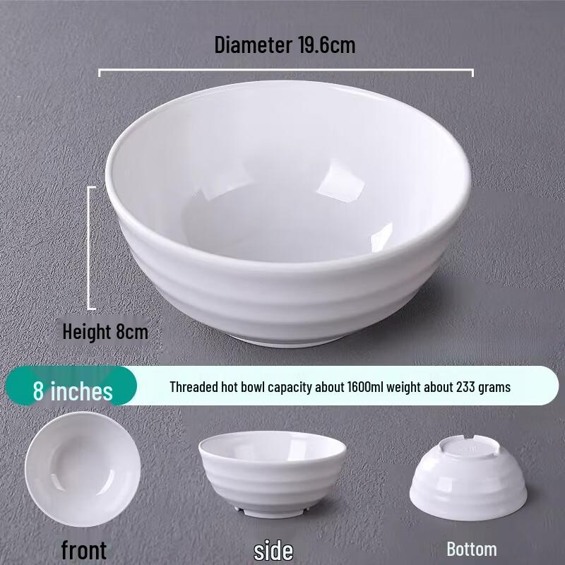 8-inch Melamine Threaded Soup Bowl