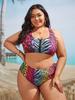 New Swimsuit Women's Split Leopard Print Large Size Bikini Swimsuit