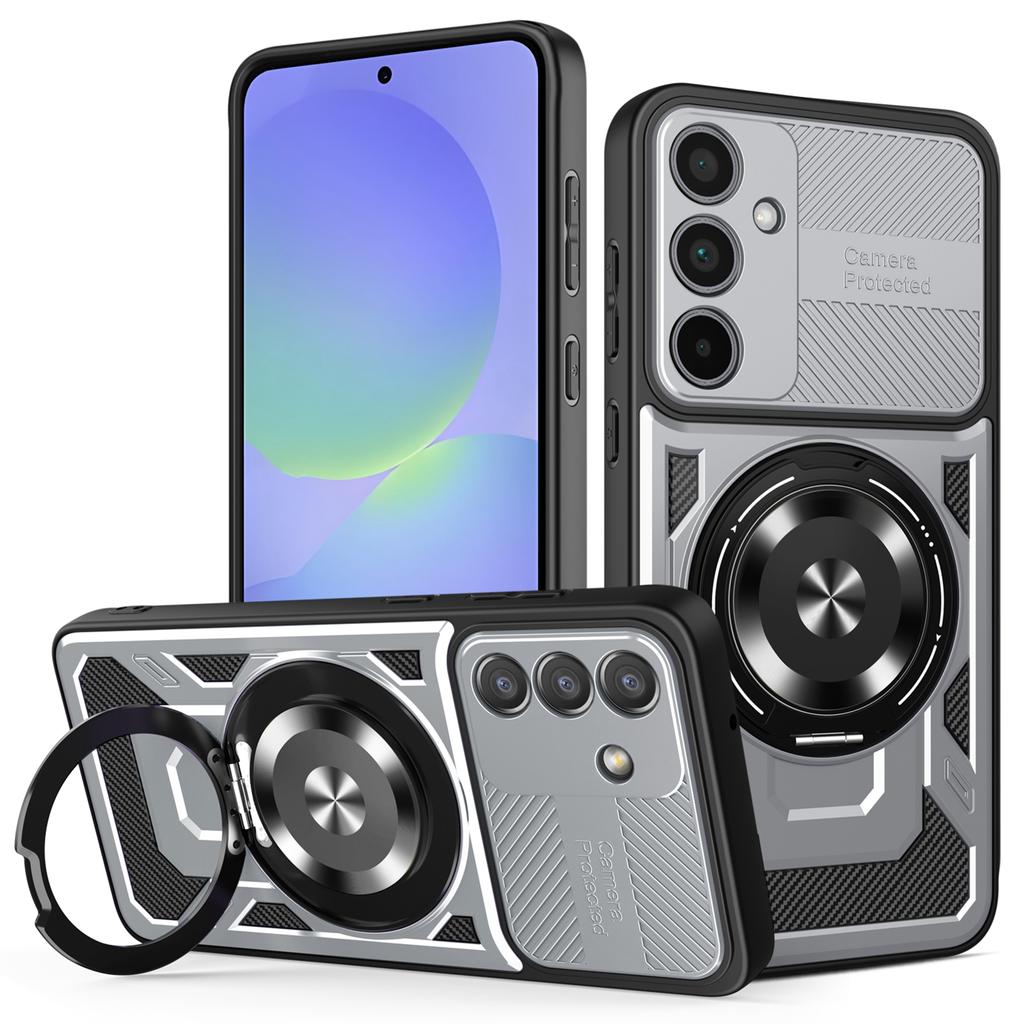 For Samsung Galaxy A36 5G Magnetic Case Rotating Kickstand TPU+PC Phone Cover