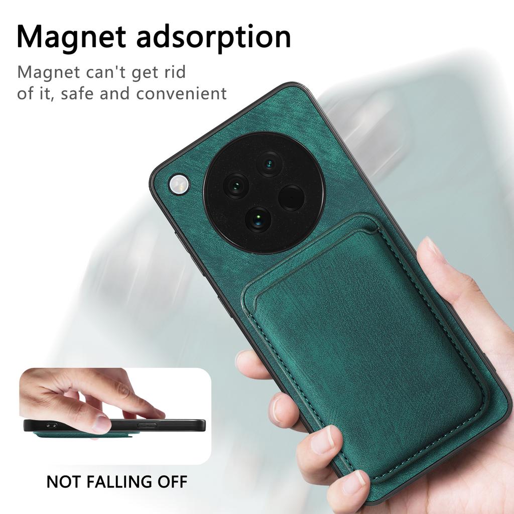 For Oppo Find X8s 5G Magnetic Case Leather Back Cover with Detachable Card Holder