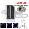 14 RGB LED Bicycle Wheel Signal Tire Spoke Light Mountain Road Bike Warning Lamp