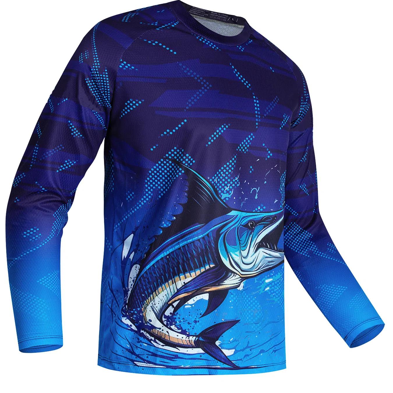 

Рубашки для рыбалки с длинным рукавом, защита от ультрафиолета, мужская уличная майка, UPF 50, одежда для рыбалки, дышащая M