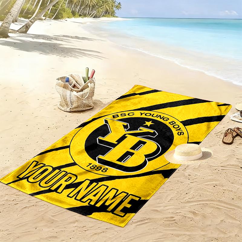 Custom Name BSC Young Print Beach Towel, Large Soft Quick Dry Towel for Beach Camping Swimming