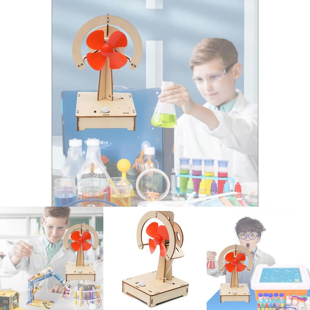 Holz DIY Körperwahrnehmung Elektrischer Ventilator Handgemachtes Kit Für Wissenschaftliche Experimente Schulbedarf