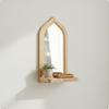 Holz Wandspiegel Regal Holzrahmen Bogenförmig Vielseitig Wohnkultur für Schlafzimmer, Wohn