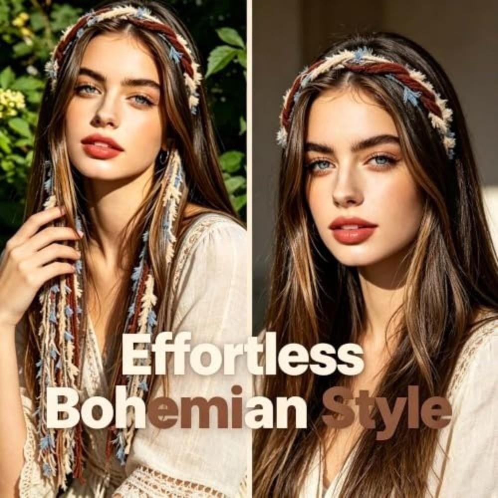 Braided Design Braided Headband Colorful Tassels Fashion Headband Daily Wear