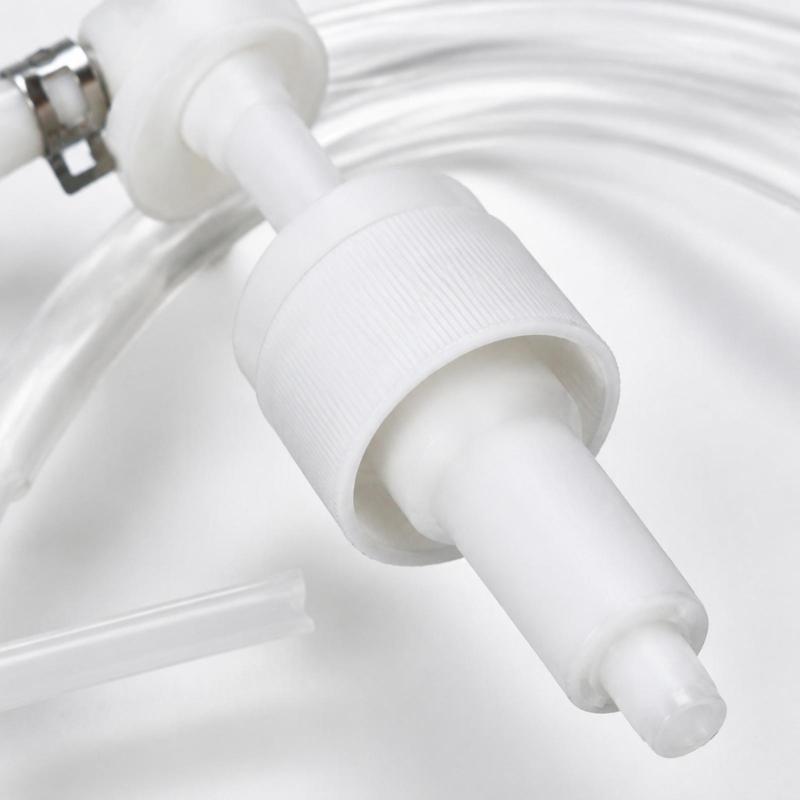 Plastic Brake Fluid Service Pump Kit with Clear Flexible Tubing, Two Straight Tubes and Threaded Connection Pieces for Vehicle Maintenance