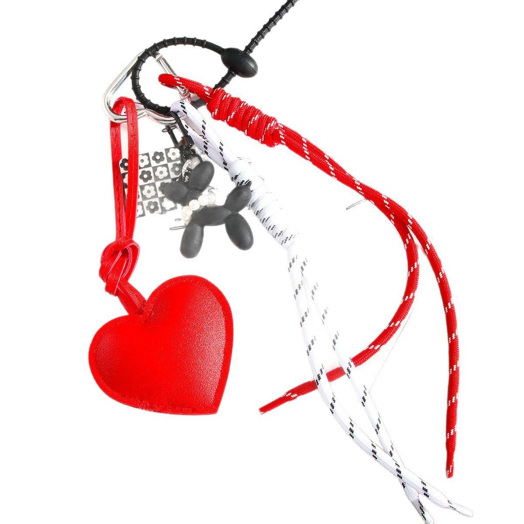 Mode Pfirsich Herz Tasche Anhänger Anhänger Temperament Handgewebt Neu Rotes Leder Liebe Tasche Aufhängung