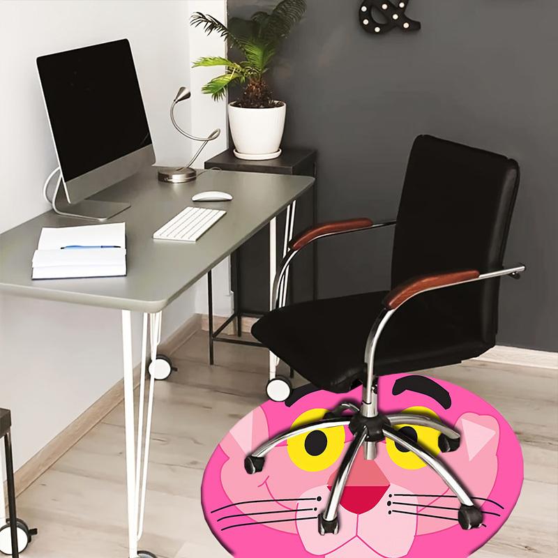 

1pc Pink Panther Round carpet, Made of Polyester,Perfect for Decorating Office Chairs, Living Rooms 80cm