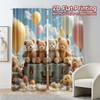 2pcs, 2D FLAT PRINTING Curtains (Without Rod) Teddy Trio Chic Curtain Cloth Prints Light Filtering Curtains Thermal Insulation,