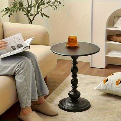 1pc Sofa Side Table Small Creamy Wind Living Room Creative Coffee Table Modern Simple Iron Balcony Small Round Table