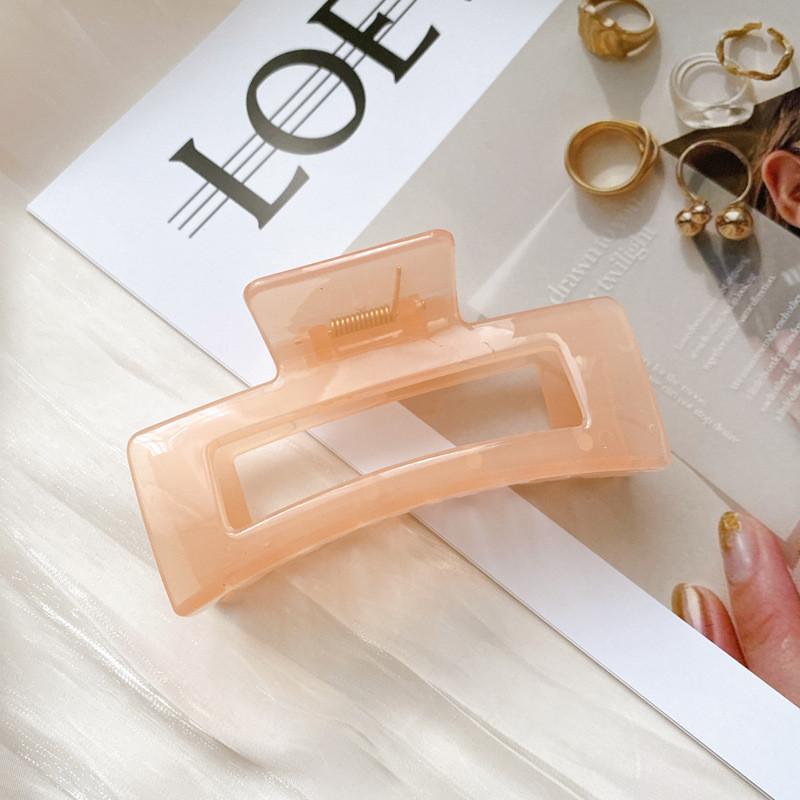 Stylish 10.5cm Thick Jelly Color Square Hair Claw Clip For Women Elegant Design
