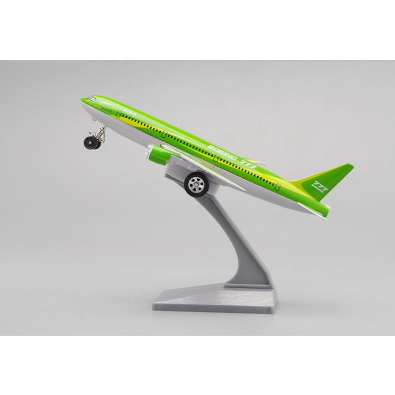 1/400 Diecast Metal Plane Model Leker 7 Tommer Boeing 777 Pull Back Replica med lyd og lett flymodell for barn Leker