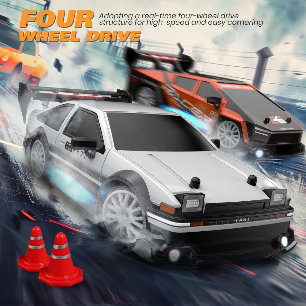 1/24 RC Drift Cars High Speed Vehicle Mustang 4WD Remote Control Racing Car Toy Boys Competition Race Car Gift Replaceable Tire