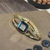 Retro Gold Square Dial Bracelet Watch - Classic European & American Style Women's Bangle