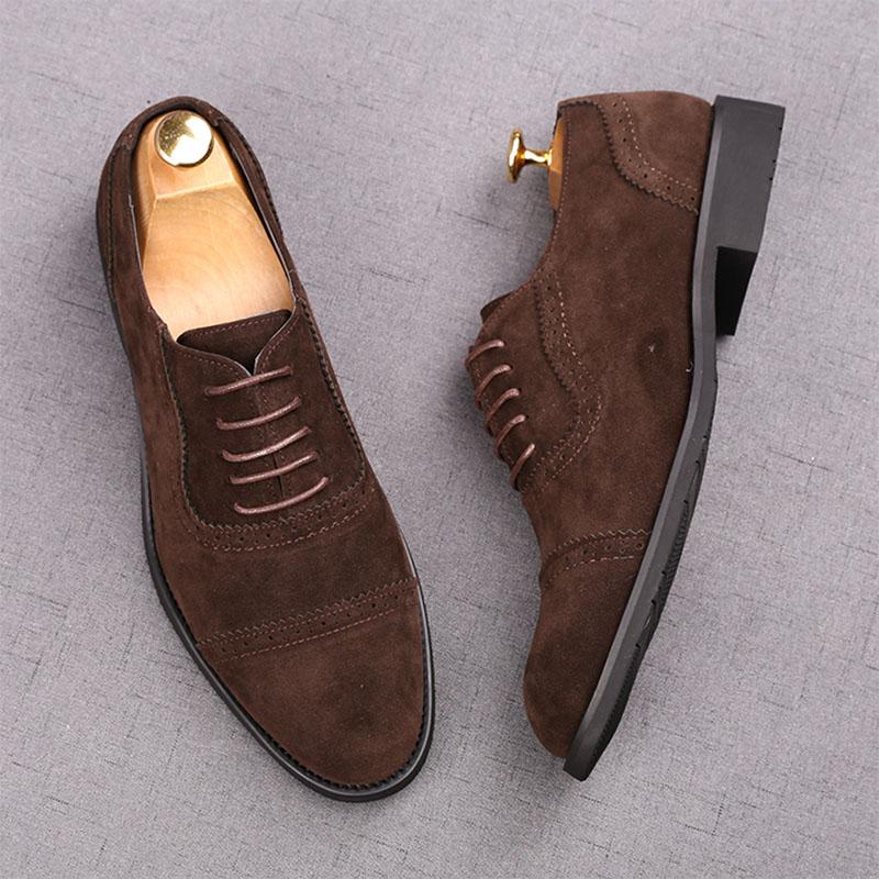 Chaussures Décontractées Patchwork Daim de Luxe pour Homme Lacets Mocassins Brogues Retour à la Maison Robe de Mariage Bal de Promo Zapatillas Hombre
