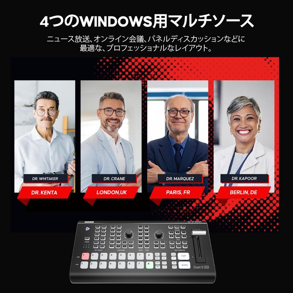 Osee GoStream Duet 8 ISO Video Switcher with 2 XLR 8 Horizontal Podcasting for and Instagram License 8-Channel HDMI/SDI/NDI/RTMP/SRT, Audio,