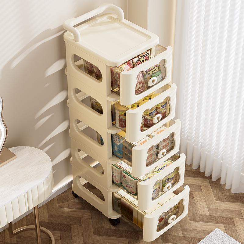 Multi-Layer Snack & Toy Storage Cabinet: Safe for Kids, Ideal for Living Room & Bedroom