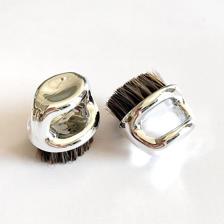 Men s Beard & Hair Pomade Brush with Plastic Handle & Customizable Logo серебряный