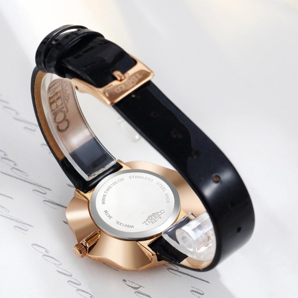 TIME100 Watches for Women Waterproof Watch Battery Operated Wristwatch 35mm Watch Leather Strap Stylish Analog Cute Junior High School Watch for Women
