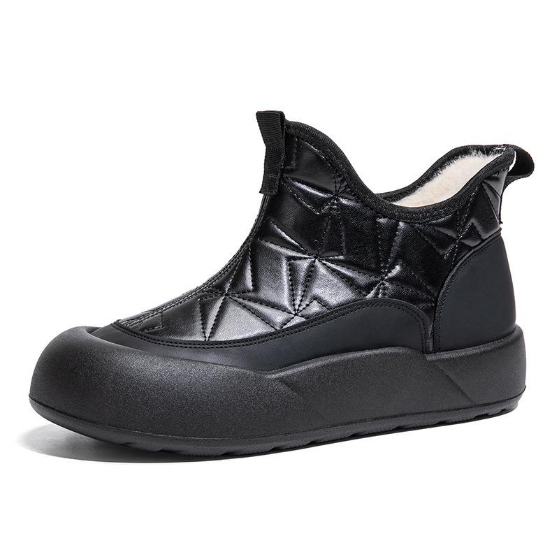 Winter New Old Beijing Cotton Shoes Women's Velvet Thickened Non-slip Snow Boots One-pedal Casual Warm Cotton Boots