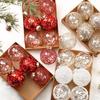 8cm/6PCS Premium Transparent Painted Christmas Balls Set - Handcrafted Ornaments For Elegant Holiday Decor