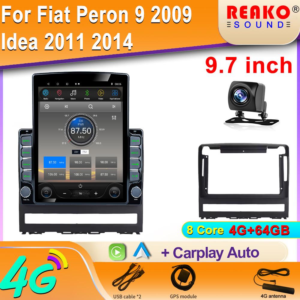 9.7" Vertical Style Tesla Screen Car Radio For Fiat Peron 9 2009 Idea 2011 2014 GPS Navigation Multimedia Player Carplay 2din
